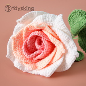 Regalo del Día de San Valentín Crochet gran Rama de Rosa tailandesa color degradado ramo de color sólido muebles románticos para el hogar - Product Image 3