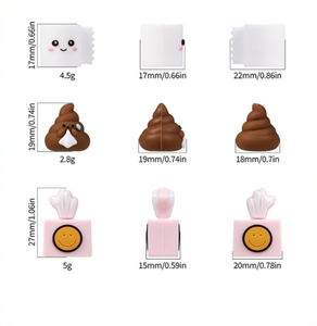 Perles en vrac en silicone PVC 3D en forme <span class=keywords><strong>de</strong></span> dessin animé, qualité alimentaire, amusantes, en gros, pour la fabrication <span class=keywords><strong>de</strong></span> stylos, bijoux et sangles <span class=keywords><strong>de</strong></span> téléphone - Product Image 2