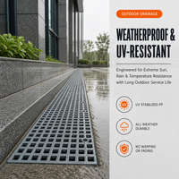 Grille de drainage en plastique PP résistante aux UV, couvercle de caniveau robuste pour extérieur, vente en gros OEM, approvisionnement direct usine