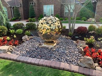 Offre Spéciale personnalisé métal art artisanat décor led éclairage boule creuse statue maison cour ornement en acier inoxydable sphère jardin sculpture