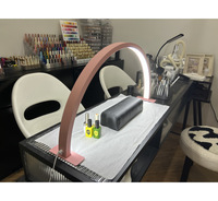 Lampe LED demi-lune grand diamètre pour table, avec anneau lumineux UV et diamant, idéale pour le nail art professionnel