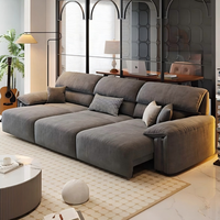Canapé moderne électrique inclinable en tissu chenille 3 places, canapé paresseux nuage à rangée droite avec dossier réglable, mobilier de salon