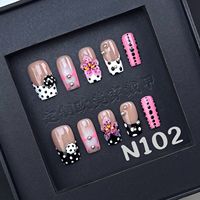Boîte aveugle Surprise à la main canard acrylique conception doigt faux ongles 10 pièces réutilisables ongles pressés avec de la colle