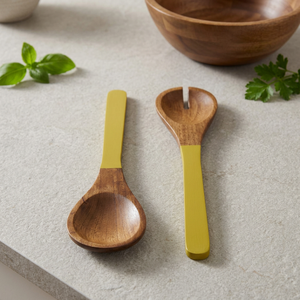 Green Mango Wood <b>Salad</b> Servers Set of 2 Dishwasher Safe Eco-Friendly Manual <b>Salad</b> <b>Tools</b> - Product Image 3
