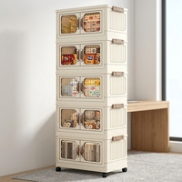 Boîtes en plastique pliables transparentes empilables 1 à 5 couches pour l'organisation de la chambre de bébé, du bureau, des jouets, des couches