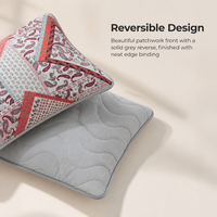 Ensemble de couvre-lit matelassé Versailles Paisley 3 pièces, imprimé numérique, style bohème, en polyester