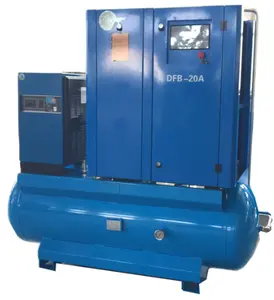 Compresor de aire industrial 4 en 1 Compresor de aire de tornillo de 15KW 20hp con secador de aire Máquinas integradas directas para corte por láser