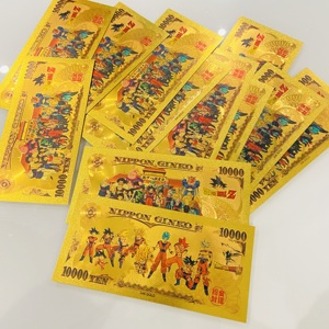 Dizaines de designs, Anime japonais, Série <span class=keywords><strong>Dragon</strong></span> <span class=keywords><strong>Ball</strong></span>, Billets de banque en feuille d'or, Monnaie commémorative Goku, Feuille dorée double face - Product Image 5