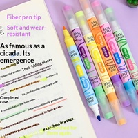 Surligneurs double pointe de style pastel pour étudiants, en plastique, sans mélange de couleurs, encre fine et volumineuse pour journalisation et marquage de notes