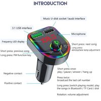 Xlintek F6 chargeur de voiture double USB BT 5.0 FM émetteur sans fil mains libres récepteur Audio adaptateur de lecteur MP3 3.1A chargeur rapide