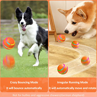 2023 Rechargeable produit pour animaux de compagnie durable led flash lumière mouvement activé chien chat mouvement interactif jouet boule roulante automatique