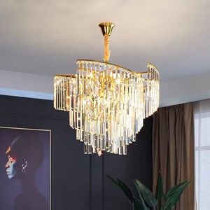 Crystal Chandelier Oval Gold E27 <b>LED</b> <b>Light</b> Source Project Lighting Design Mounted Switch Control 5-Year Warranty - Product Image 4