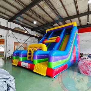 Toboggan gonflable double, combo durable en PVC, parc d'attractions gonflable avec zone d'<span class=keywords><strong>escalade</strong></span> pour le plaisir en plein air - Product Image 2