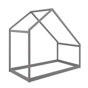 Lit en bois double DB pour animaux de compagnie, gris, avec tapis et coussins, modèle D0100HP2TMU - Product Image 6