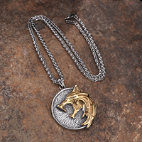Bijoux païens nordiques en acier inoxydable Viking Mens Jewelry Viking Fenrir Wolf Necklace Viking Necklace