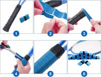 Vente en gros d'usine, logo personnalisé/embossé, poignées colorées à forte adhérence en PU, protection pour raquettes de padel