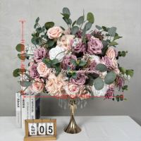 DKB Factory Wholesale 50cm Composition florale artificielle Série Blanc Vert Boule de fleurs en soie Centres de table pour la décoration d'événements