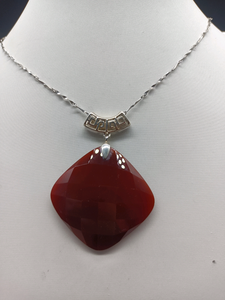 Colgante Cuadrado de Plata 925 con Ágata Roja - Product Image 2