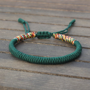 Pulseras trenzadas de la amistad, cuerda roja tibetana de macramé, hecha a mano, ajustable, de la suerte, budista, 2022 - Product Image 6