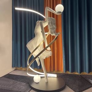 Di alta qualità Hotel di lusso danza creativa dea angolo in piedi luce moderna design minimalista arte decorazione Led lampada da terra - Product Image 2