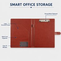 Porte-documents A4 en similicuir personnalisé avec logo, organiseur de documents, bloc-notes et porte-cartes de visite