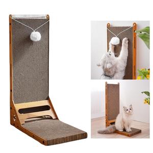 Corrugated Paper <b>Cat</b> Scratcher Adjustable Replacing Cardboard Scratching Board Wall <b>Pad</b> Pet <b>Scratch</b> Box Wholesale Wooden Yellow - Product Image 6
