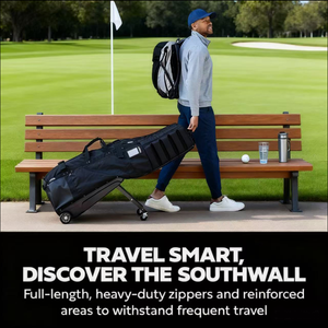 सटीक फ़ंक्शन प्रकार 4 व्हील टिकाऊ गोल्फ यात्रा बैग रिट्रेटेबल धातु समर्थन पहियों कस्टम कवर के साथ - Product Image 5