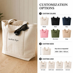 Sac fourre-tout en toile blanche avec fermeture éclair, sac à bandoulière pour le shopping, logo personnalisé, sac en coton réutilisable pour les courses quotidiennes et les voyages - Product Image 3
