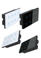 Interrupteur intelligent WiFi Tuya 6 gang 86*147mm, interrupteur tactile Zigbee 220V UK EU, panneau en verre trempé noir et blanc, interrupteurs muraux télécommandés Alexa