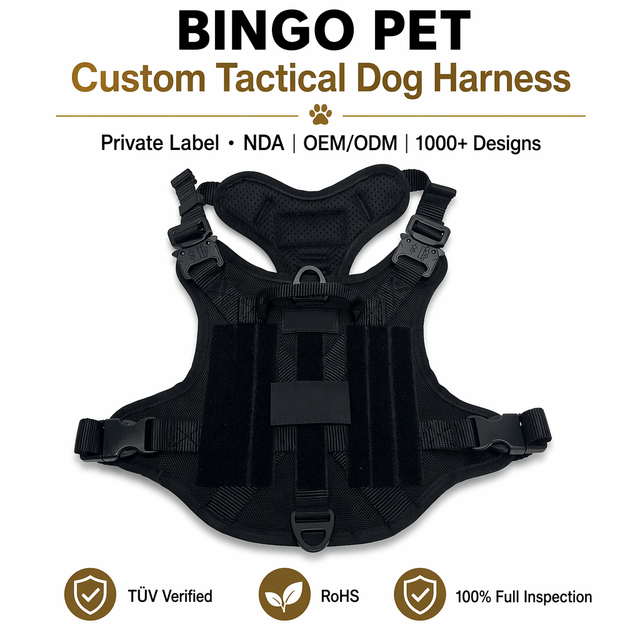Heavy Duty Tactical Dog Harness with Soft Padded Adjustable Pet Vest for Training Hiking Walking Custom Logo Supply