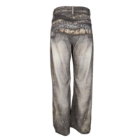 Jeans droits vintage punk hip hop pour homme 100% coton |   Impression numérique 3D HD |   Rivet |   Modèles personnalisés ODM pris en charge