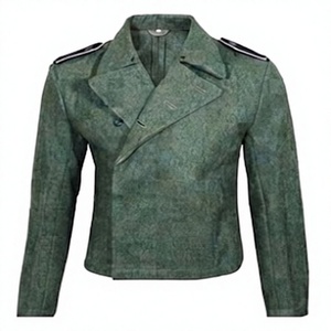 Vestes d'extérieur respirantes pour hommes, à col rabattu, à simple boutonnage, imprimées vertes, pour l'hiver, vêtements de travail - Product Image 1