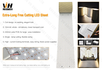 Feuille de LED Offre Spéciale VHLighting 3000K 4000K 6000K Feuilles de rétroéclairage LED ultra minces Feuille de panneau flexible LED