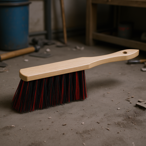 Balai à main industriel NLLE Arenga Elaston, 20 pièces, manche en bois, poils rouges et noirs, outil de nettoyage - Product Image 3