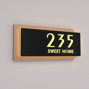 Support de panneau LED en acrylique gravé au design moderne pour plaques de <span class=keywords><strong>nom</strong></span> murales et de <span class=keywords><strong>porte</strong></span>, y compris plaque de numéro de maison - Product Image 3