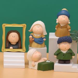 Boîte Mystère Demi-Lune Géante : Figurine d'Artiste Obèse, Statue de Chef-d'œuvre de Peinture Célèbre, Décoration Créative de Bureau - Product Image 2