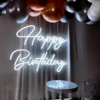 Enseigne néon LED personnalisée avec design gratuit, Joyeux Anniversaire et Décoration de fête de mariage pour bar, utilisation domestique, livraison directe disponible