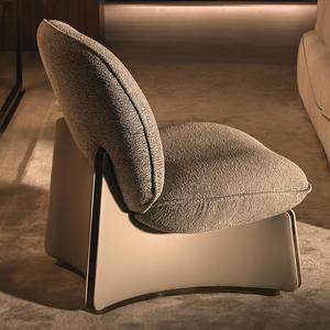 Poltrona Singola in Tessuto Minimalista Italiano, Sedia Relax di Lusso Leggero Bianca per <span class=keywords><strong>Soggiorno</strong></span>, Arredamento <span class=keywords><strong>Moderno</strong></span> per Villa - Product Image 2
