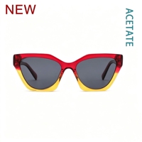 Lunettes de soleil en acétate de haute qualité, transparentes, avec blocs de couleur tendance, pour la protection extérieure