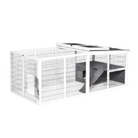 Cage de reproduction rectangulaire extra-large de luxe pour lapins, avec bac à urine, cadre en bois, pour lapins de taille moyenne, utilisation extérieure toutes saisons