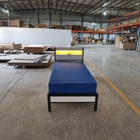 Cadre de lit en métal robuste, plateforme en acier, tubes de 50x50mm, épaisseur de 1,2mm, capacité de 150kg, démontable, emballage plat pour chambre à coucher