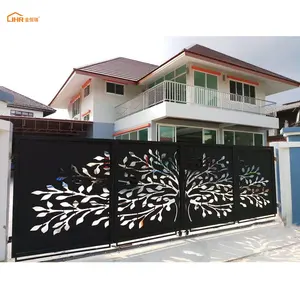 JHR Modern Decorative Aluminium Private Gartenzaun Schaukel Bi-Folding Gate Zaun und Einfahrt Tor für Haus