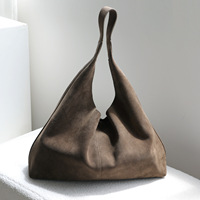 Nouveau Sac Fourre-tout Vintage en Daim pour Femme 2025, Sac à Main Seau Décontracté Grande Capacité en Cuir de Vachette Pleine Fleur