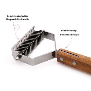 Pettine Ecologico Amor per Cani di Taglia Grande in Legno per Pelo Dorato Accessori per Teddy - Product Image 2