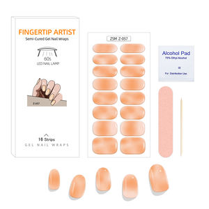 Juego de pegatinas de uñas de Gel de salón de estilo francés de alta calidad patrón de ataúd y almendra 3D semicurado con lámpara UV Material ABS uñas postizas - Product Image 4