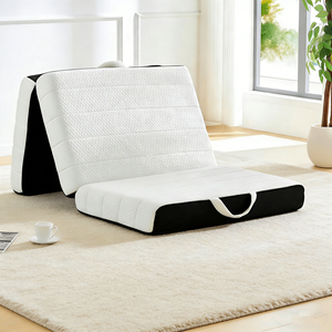 Matelas pliable Matelas en mousse à mémoire de forme pliable en trois parties 4 pouces <span class=keywords><strong>Lit</strong></span> pliable portable pour invités, yoga, salon, camping - Product Image 1