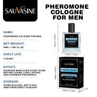 Cologne aux phéromones pour hommes 50 ml, parfum frais et durable aux notes d'agrumes et de musc, vaporisateur de parfum aux phéromones, parfum pour hommes, stock disponible, vente en gros, OEM