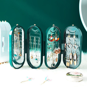Boîte de rangement pour bijoux, présentoir pour boucles d'oreilles, organisateur de bracelets et de colliers, boîte en plastique pliable et portable, 4 portes, 240 trous, grande - Product Image 6