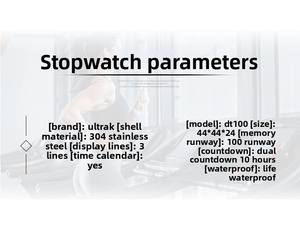 Cronómetro Digital ULTRAK de 16 Pistas con Pantalla de 2 Líneas, Precisión de 1/1000 s, Alimentado por Batería, Retención de Datos por 2 Años, Logotipo Personalizado para Árbitro - Product Image 4