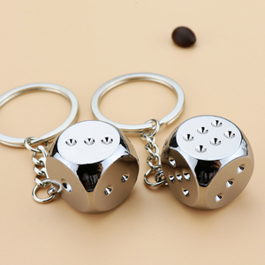Hot Sản Phẩm Bán Chạy 3D Xúc Xắc Hình Dạng Móc Chìa Khóa Tùy Chỉnh Kim Loại Xúc Xắc Keychain Vòng Chìa Khóa - Product Image 3